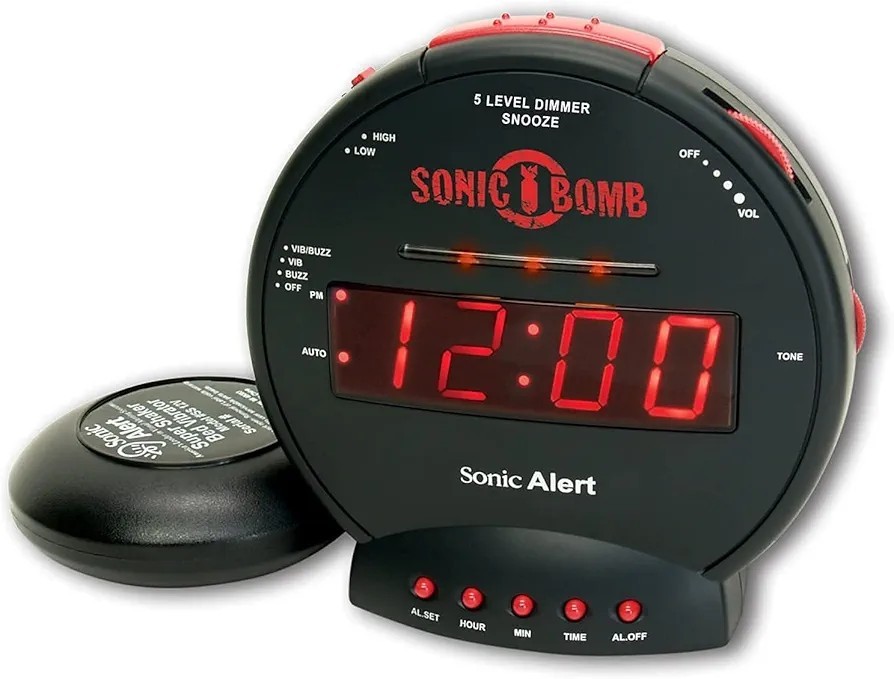 Sonic Bomb Extra Loud Alarm Clock with Bed Shaker Ideal for Heavy Sleepers NIB gallery