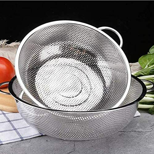 2 Piece Stainless Steel Mesh Micro-Perforated Strainer Colander Set (3/5 Quart) gallery