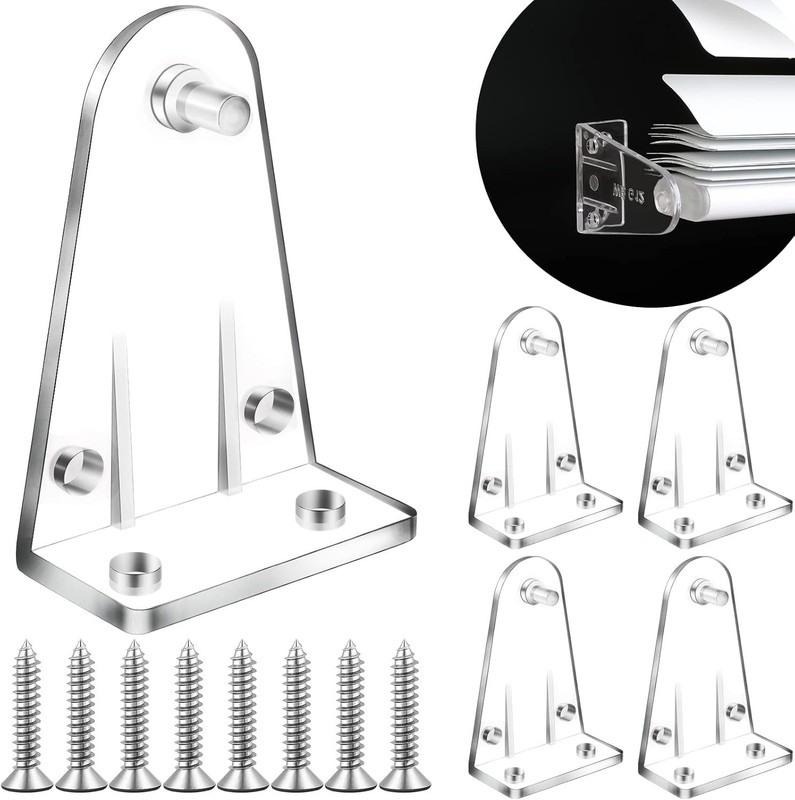 4 Clear Plastic Blinds Bottom Brackets with 8 Screws - Perfect for Installation gallery