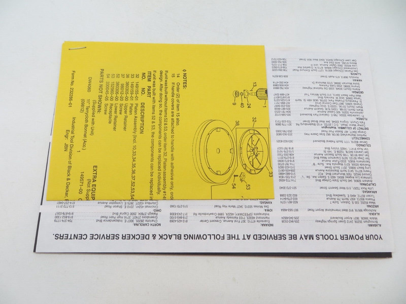 DeWALT Tool Instruction Manual Random Orbit Polisher Model DW462 + parts list gallery