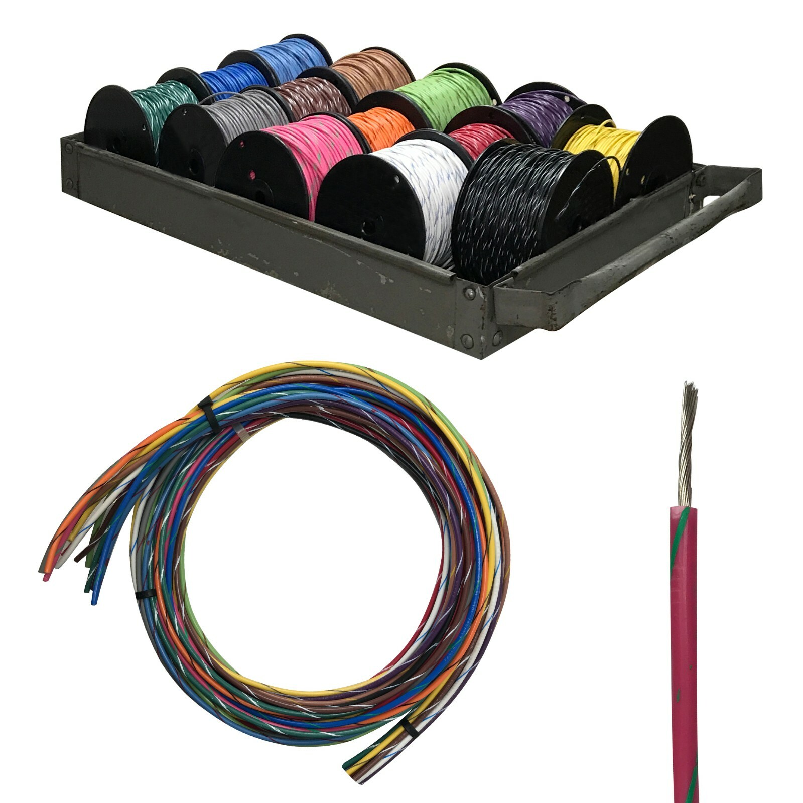 Striped Primary Wire 18 AWG Gauge 100 FT Car Boat Marine Tinned Copper 14 Colors gallery