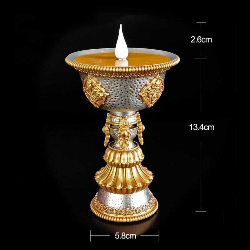 1PC Simulated Electronic Butter Lamp Powered Smokeless Fireless Buddhist Lamp gallery