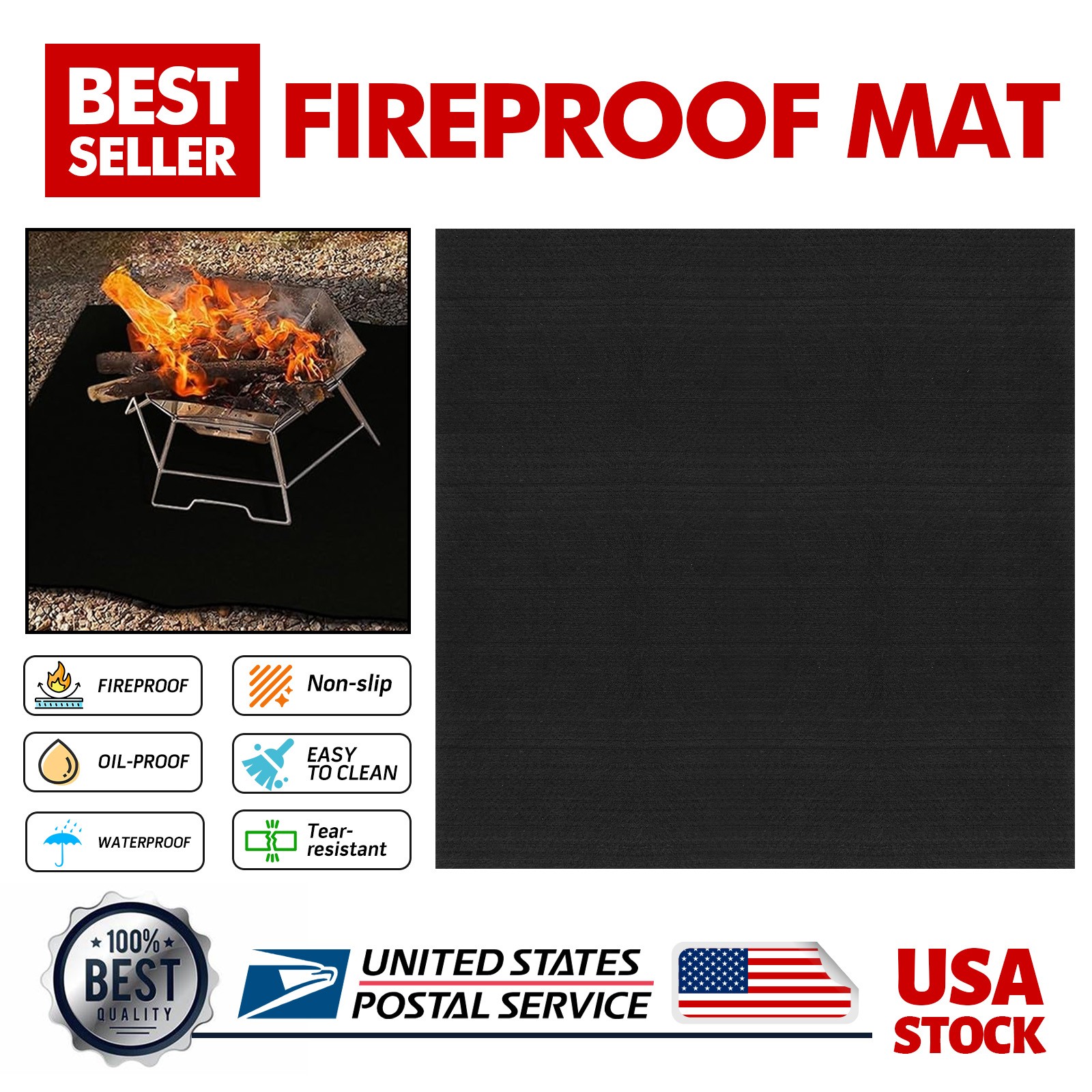 7.9x7.9 inches Fireproof Mat for Outdoor Easy to Clean Reusable for Deck gallery