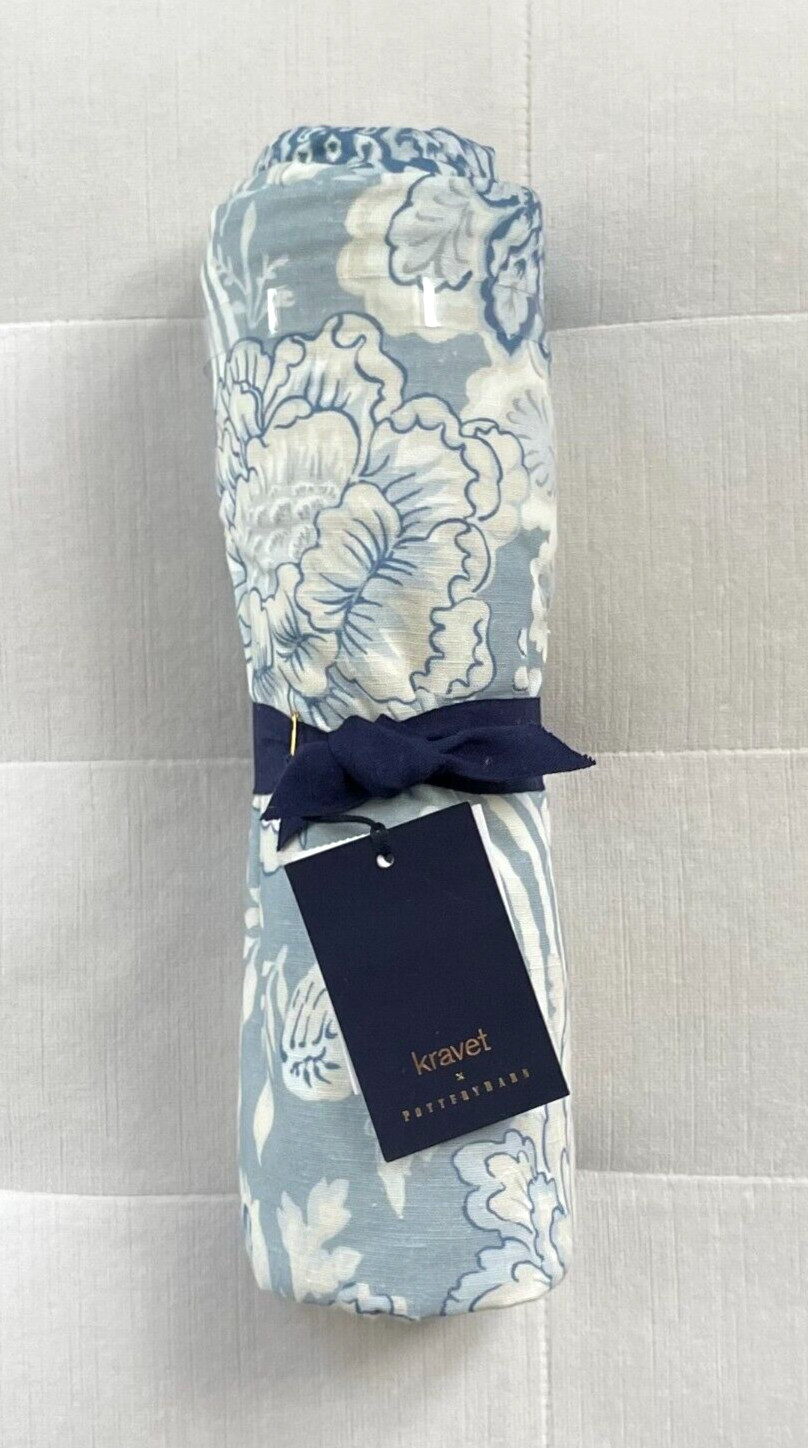 Pottery Barn KRAVET ARBORETUM COTTON/LINEN Table Throw 50" x 50" NWT gallery