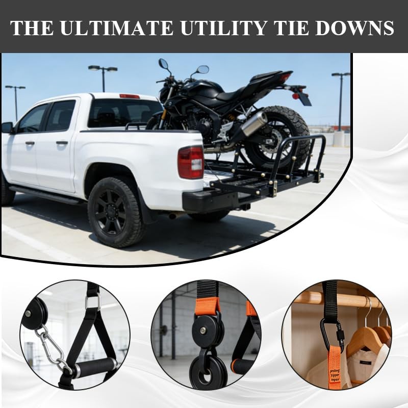 6 Pcs Soft Loop Tie Down Straps,22 Lbs Breaking Strength and 11 Lbs Load gallery