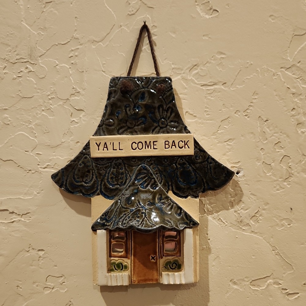 Studio Pottery House Wall Plaque Welcome YA'LL COME BACK no chips or cracks