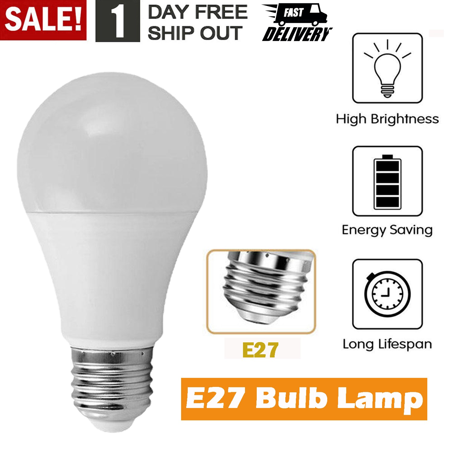 5W LED E27 Energy Saving Light Bulb Lamp Emergency Lights E27 Bulb Only gallery