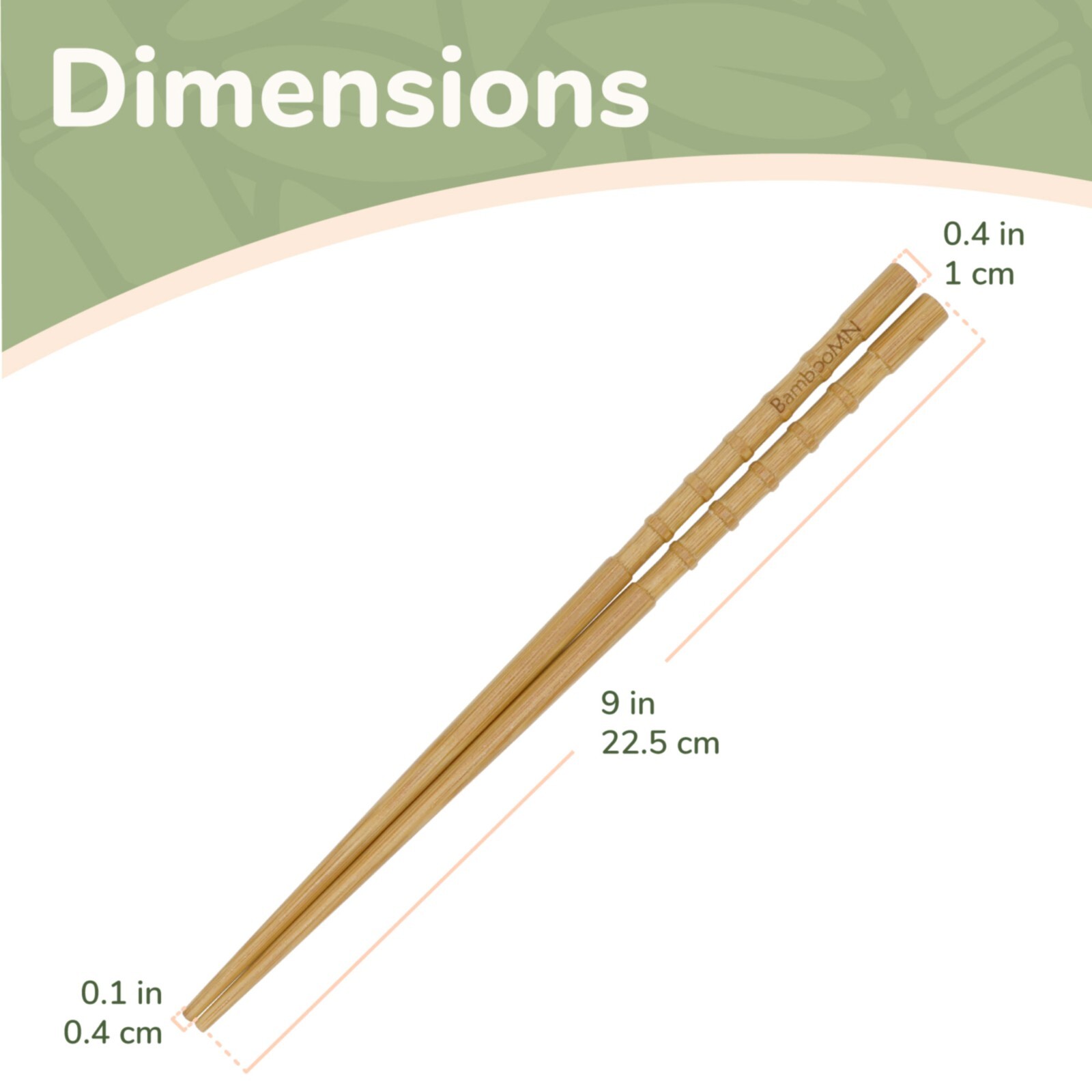 BambooMN Premium Reusable Japanese Bamboo Chopsticks, Knobby 9 inch gallery