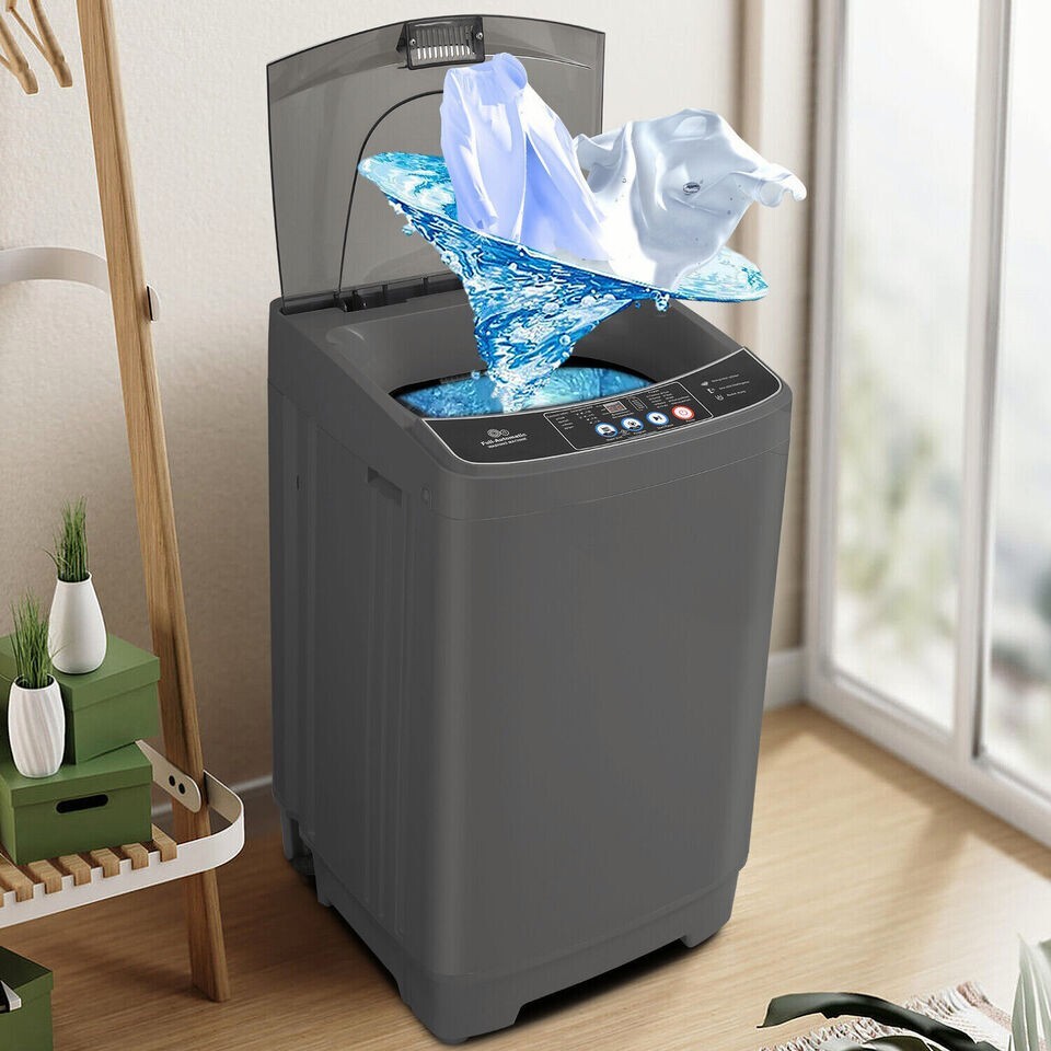 Washing Machine,15.6Lbs Fully Automatic Laundry Washer LED Display for Home Dorm