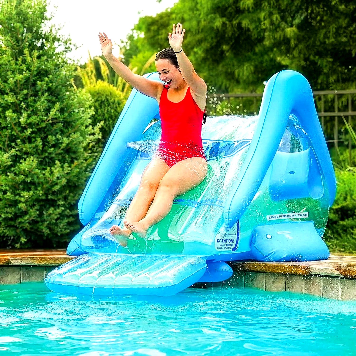 Inflatable Pool Slide With Sprinkler Outdoor Water Slide Heavy Duty Backyard Fun gallery
