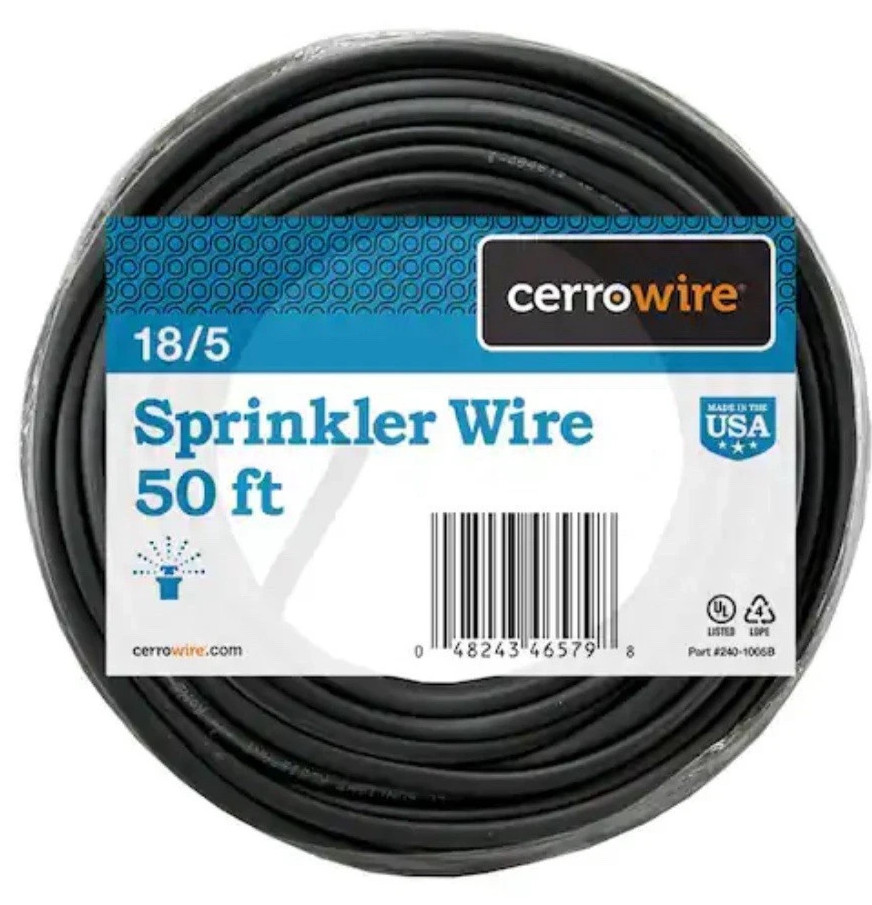 Cerrowire 50 ft. 18/5 Black Solid Copper Sprinkler Wire