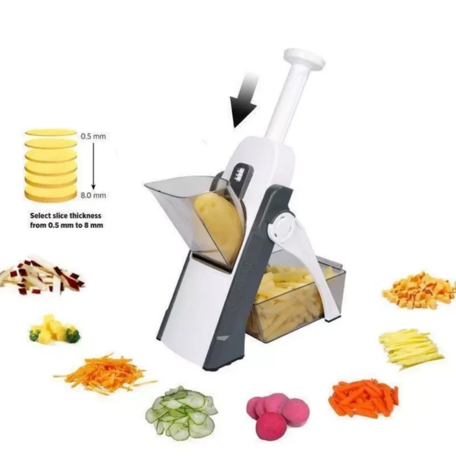Safe Mandoline Slicer 5 in 1 Vegetable Chopper Food Potato Cutter *# gallery