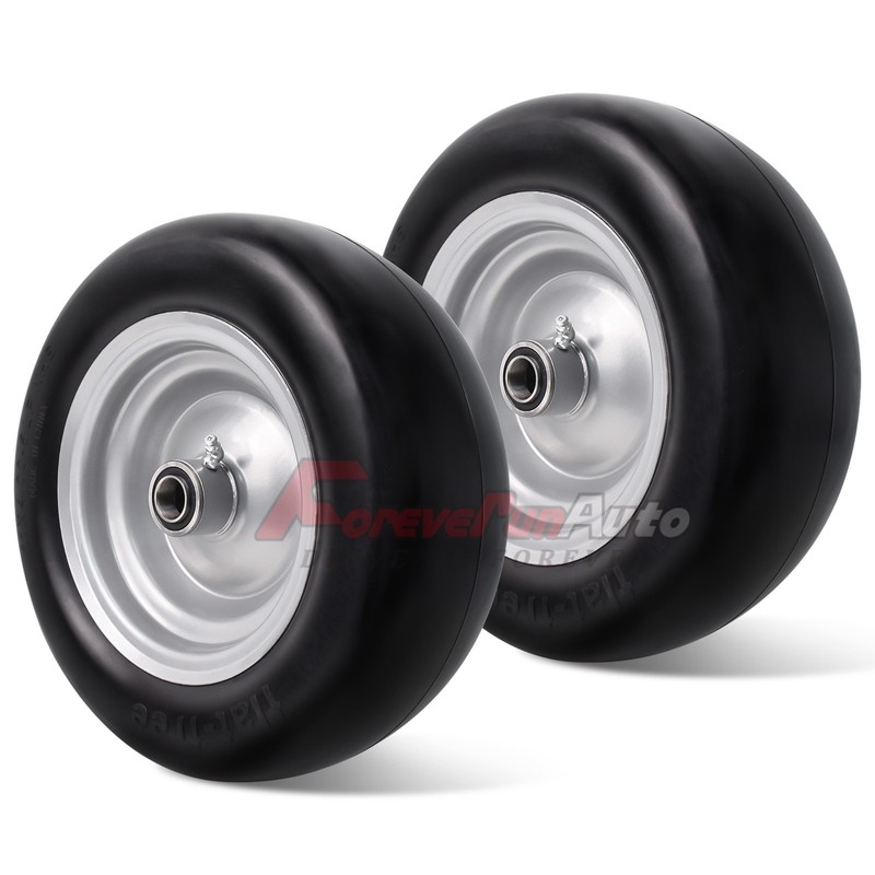2Pcs 11x4-5 Flat Free Wheel Tire Solid Smooth for Lawn Mowers & Zero Turn Mowers gallery