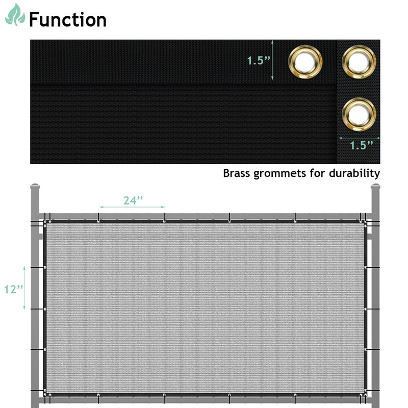 4ft Fence Privacy Screen Windscreen Mesh 150GSM Shade Net Cover Garden Black gallery