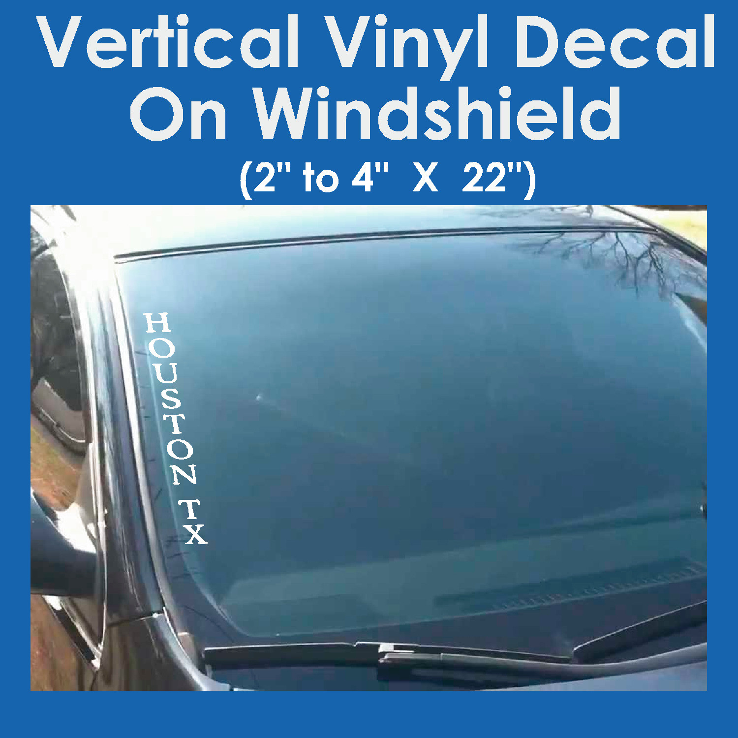 CUSTOM TEXT VERTICAL Side Windshield Vinyl Decal Sticker Car Truck Boat Name gallery