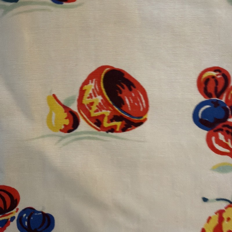 Table Runner Vintage Fruit Vegetables Bowl Maroon Orange Yellow Nice Condition!! gallery