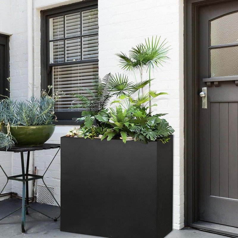 Rectangular Garden Planters Metal Steel Planter Box for Outdoors Yard Porch Deck gallery