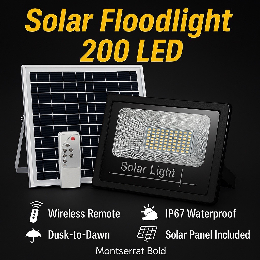 100W LED Solar Floodlight Panel Street Lights Outdoor Waterproof Remote Control gallery