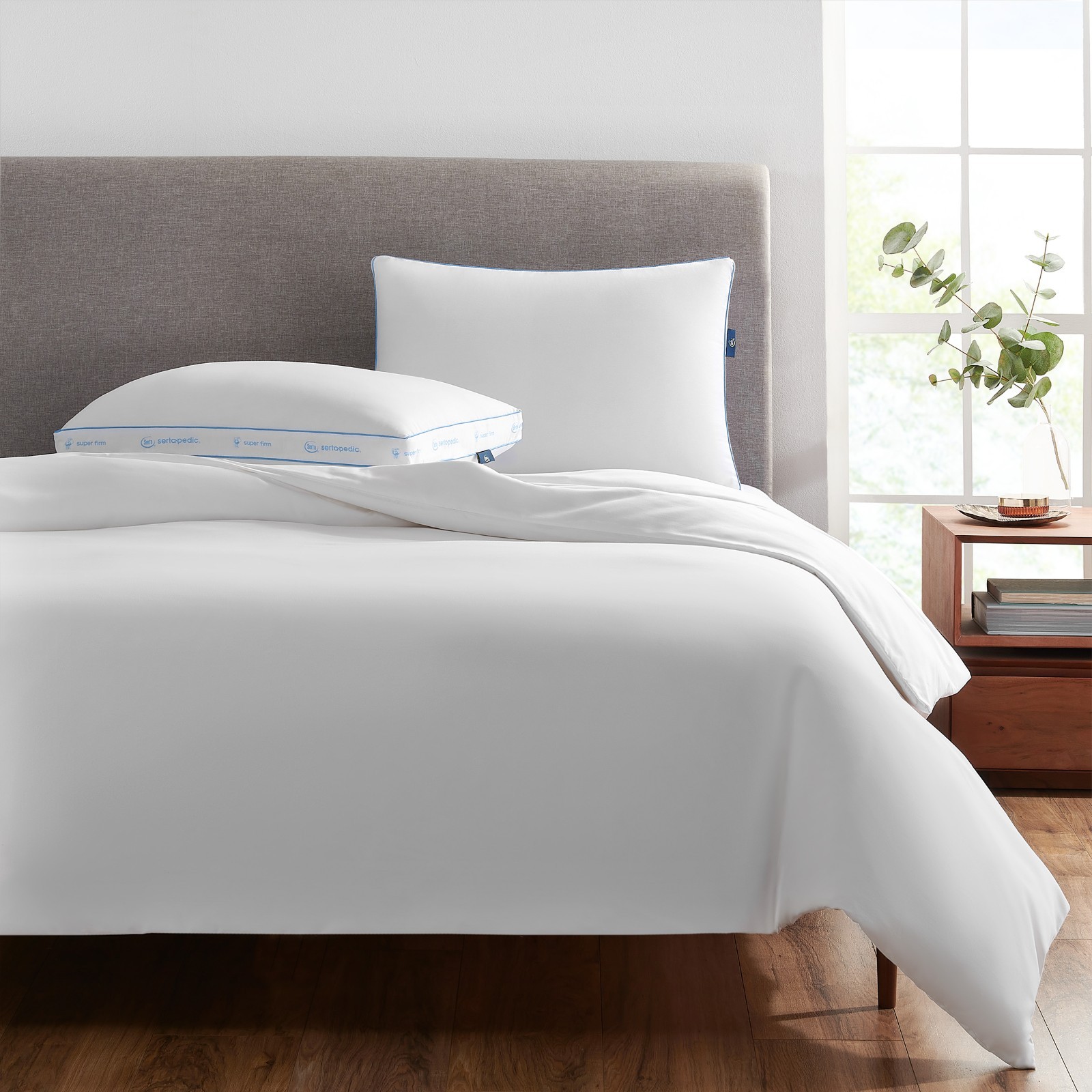 Extra Super Firm PIllows Serta Bed Sleeping Pillow Standard Queen Soft Set of 2 gallery