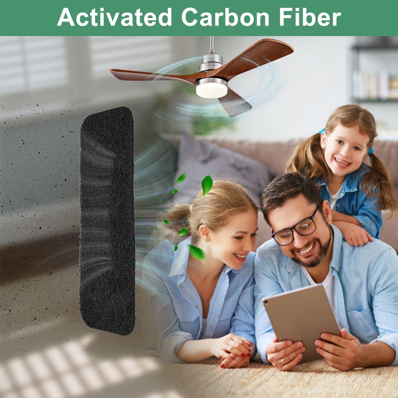 12PCS Ceiling Fan Filters Activated Carbon Fiber Dust Odor Hair Catch Pads Homes gallery