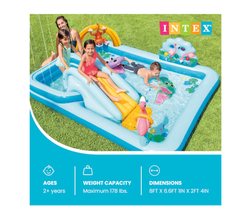 Intex 96inx78inx28in Inflatable Jungle Adventure Play Center Spray Kiddie Pool gallery