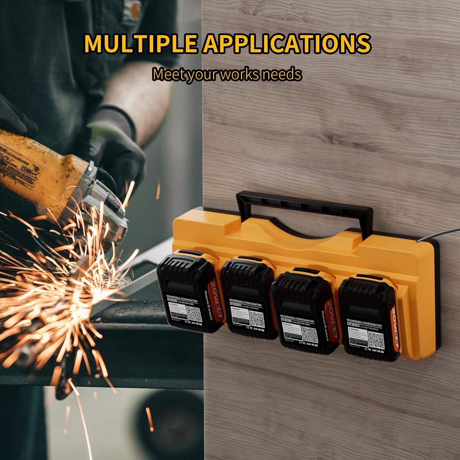 Charger For DEWALT 4 Port Battery DCB104 12V/20V Multi-Voltage DCB200 DCB205 gallery