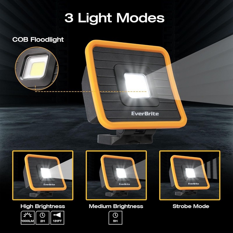 Rechargeable Work Light Portable/COB LED Work Light 1000 Lumens 3 Lighting Modes gallery