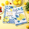 6 Pcs Summer Lemon Kitchen Towels 24 x 16 Inch Italian Capri Tiles Lemon Dish... gallery
