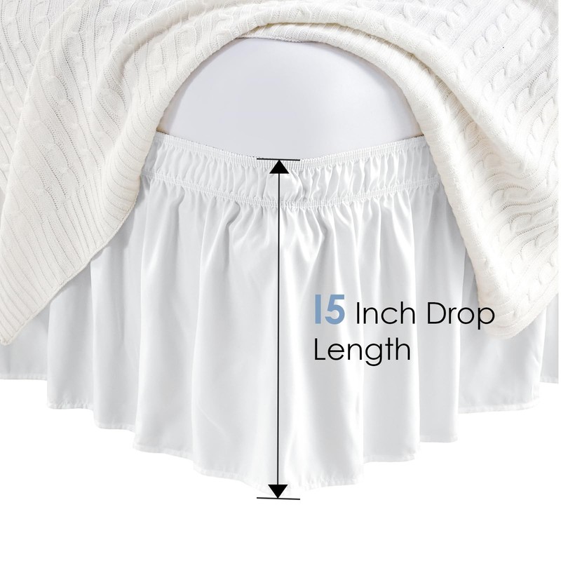 Full Bed Skirt, Elastic Wrap Around Bed Skirt Full Bed, Easy Fit with 18-Inch... gallery