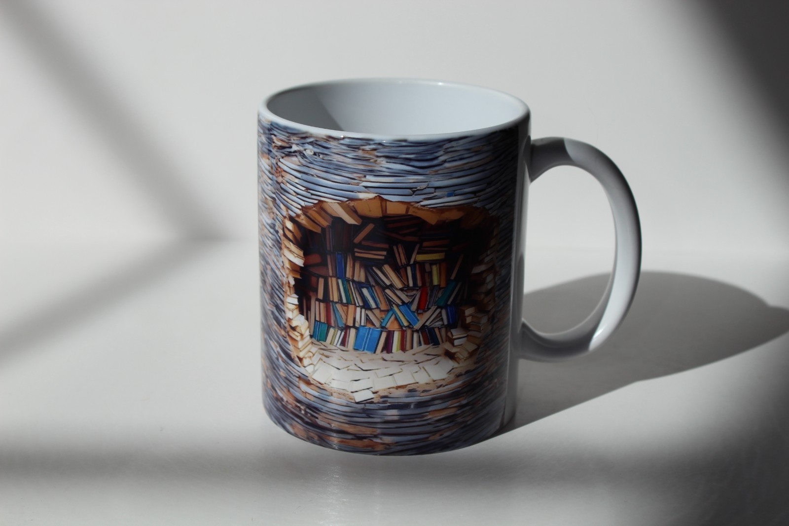 3D Effect Bookshelf 12 oz Ceramic Coffee Mug gallery