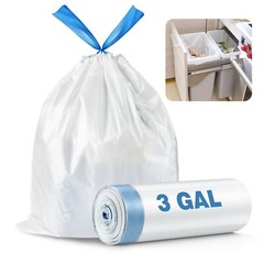 40*50CM-20x White Drawstring Rubbish Sack Tear-Resistant Strong LDPE Material