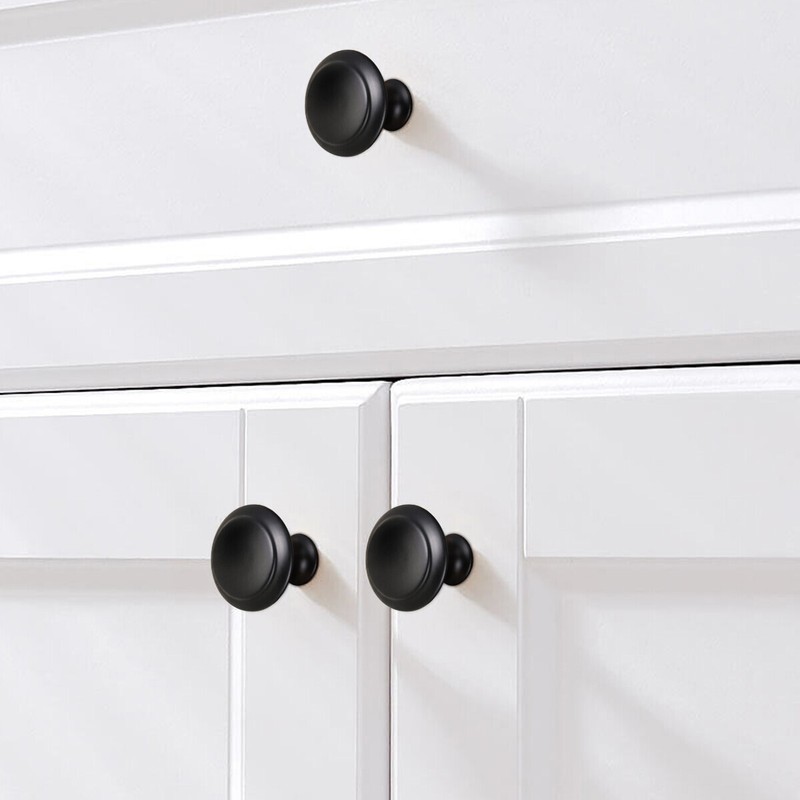 10/20 x Cabinet Knobs Matte Black Stainless Steel Kitchen Bathroom Cabinet Pulls gallery
