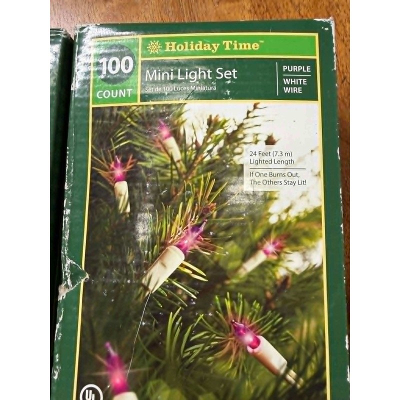 2 pack Holiday Time 100 Count Mini Light Blue Green Wire Purple White Wire gallery