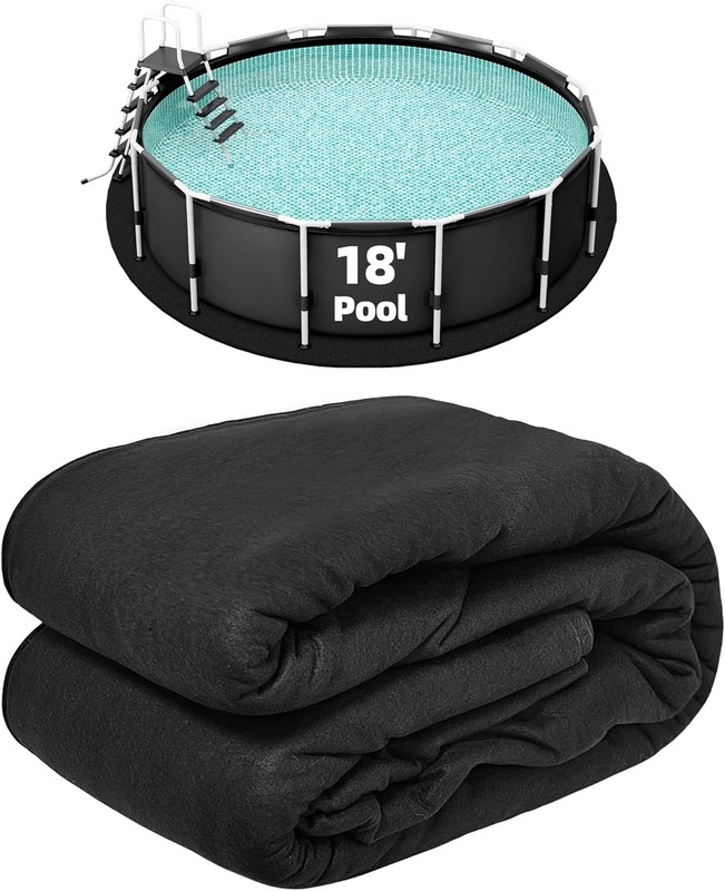 18 Ft Pool Under Mat Protects, Insulates & Extends Pool Life Black gallery