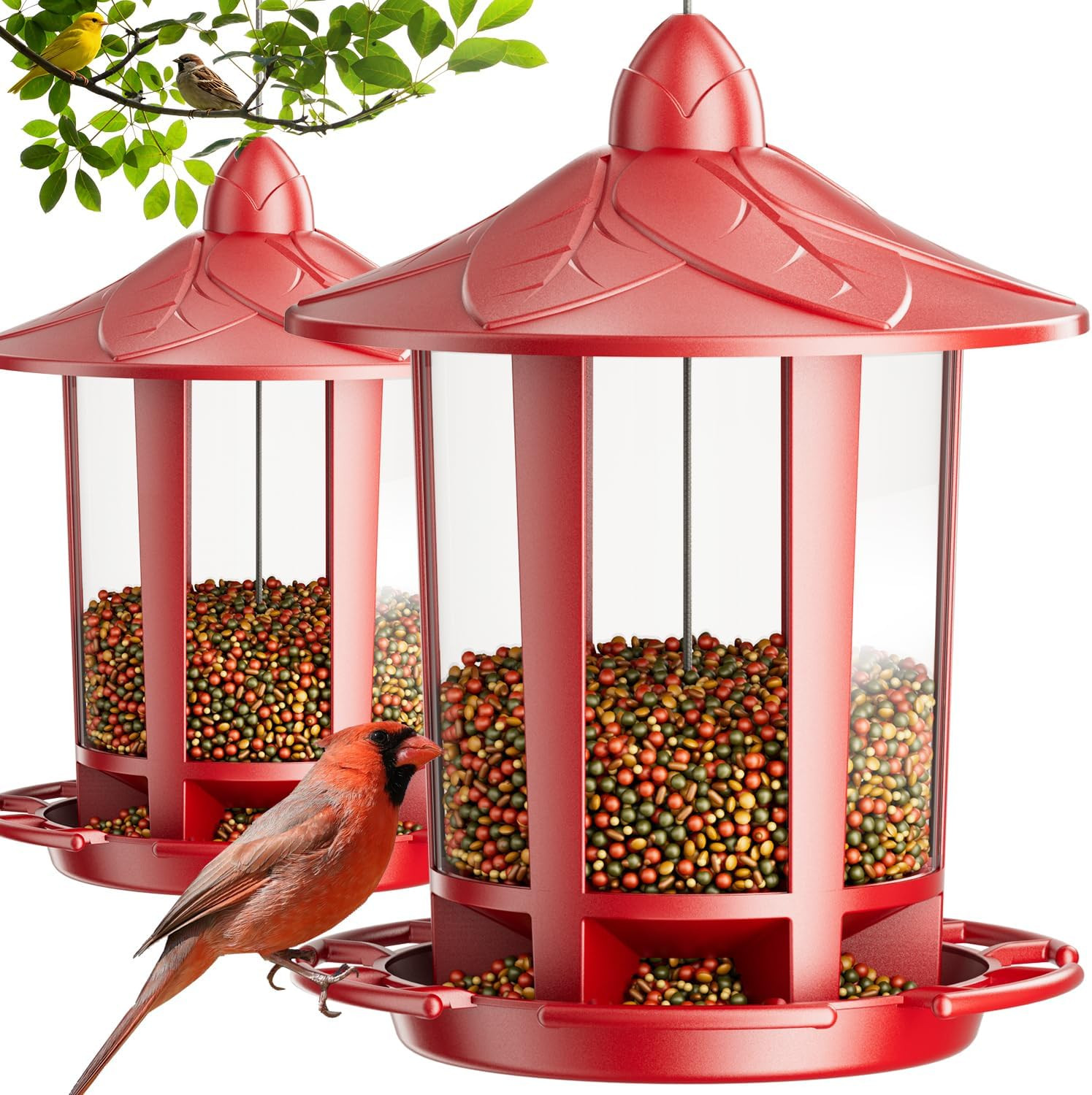 Birdream 2 Pack Bird Feeders for Outdoor Hanging, Assembly Required, 1-Min Easy gallery