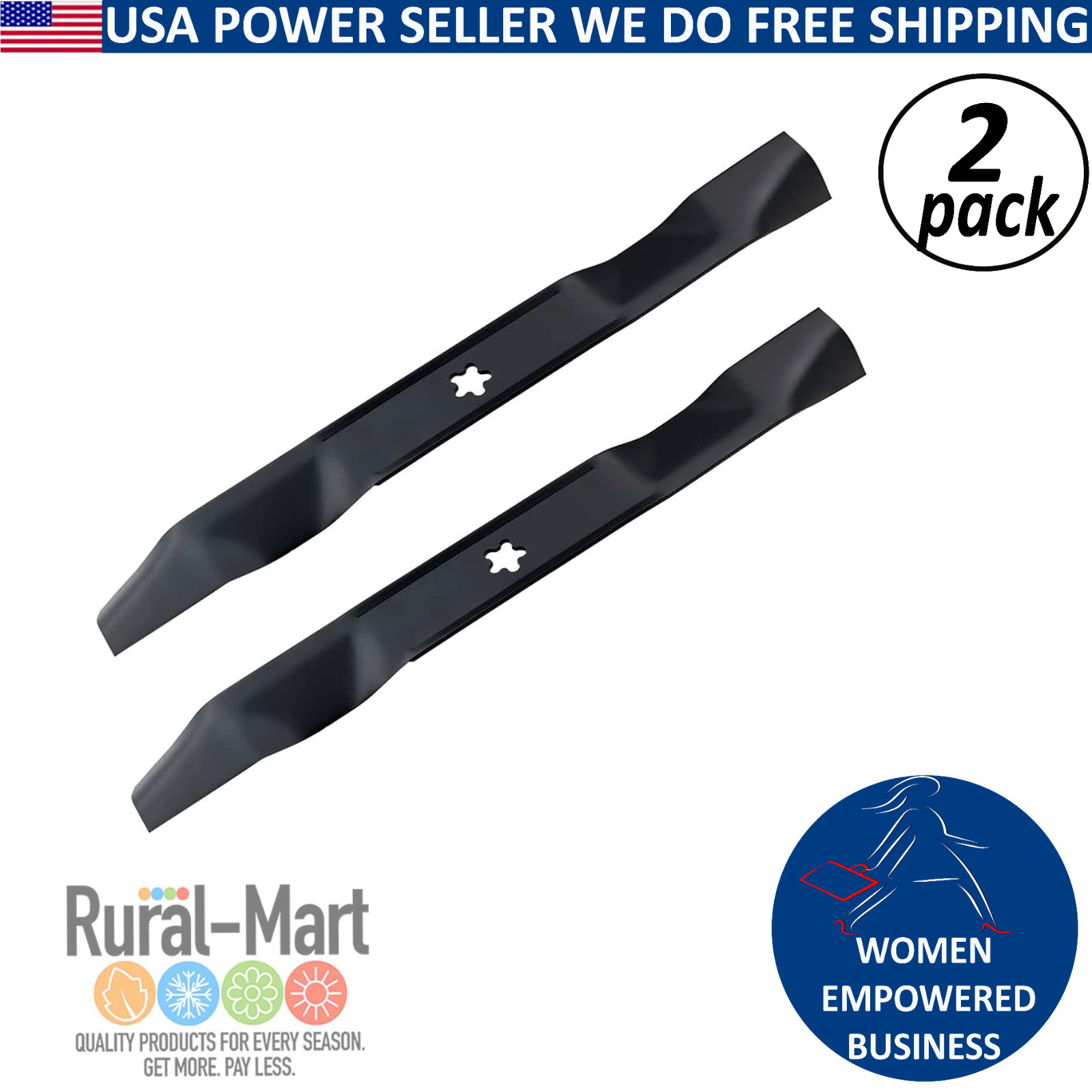 Blade Set 2PacK – 21" Fits 42" Craftsman Rider Replaces Oregon 195-005 gallery