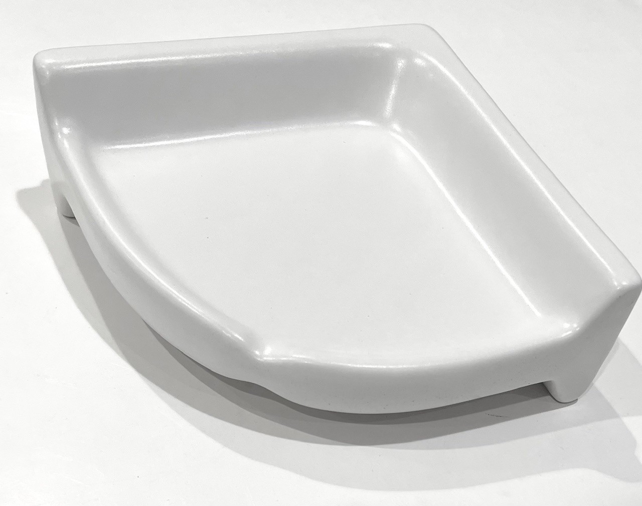 Bright White Matte Ceramic Corner Shower Shelf 0190 Medium 7.5 in White Daltile gallery
