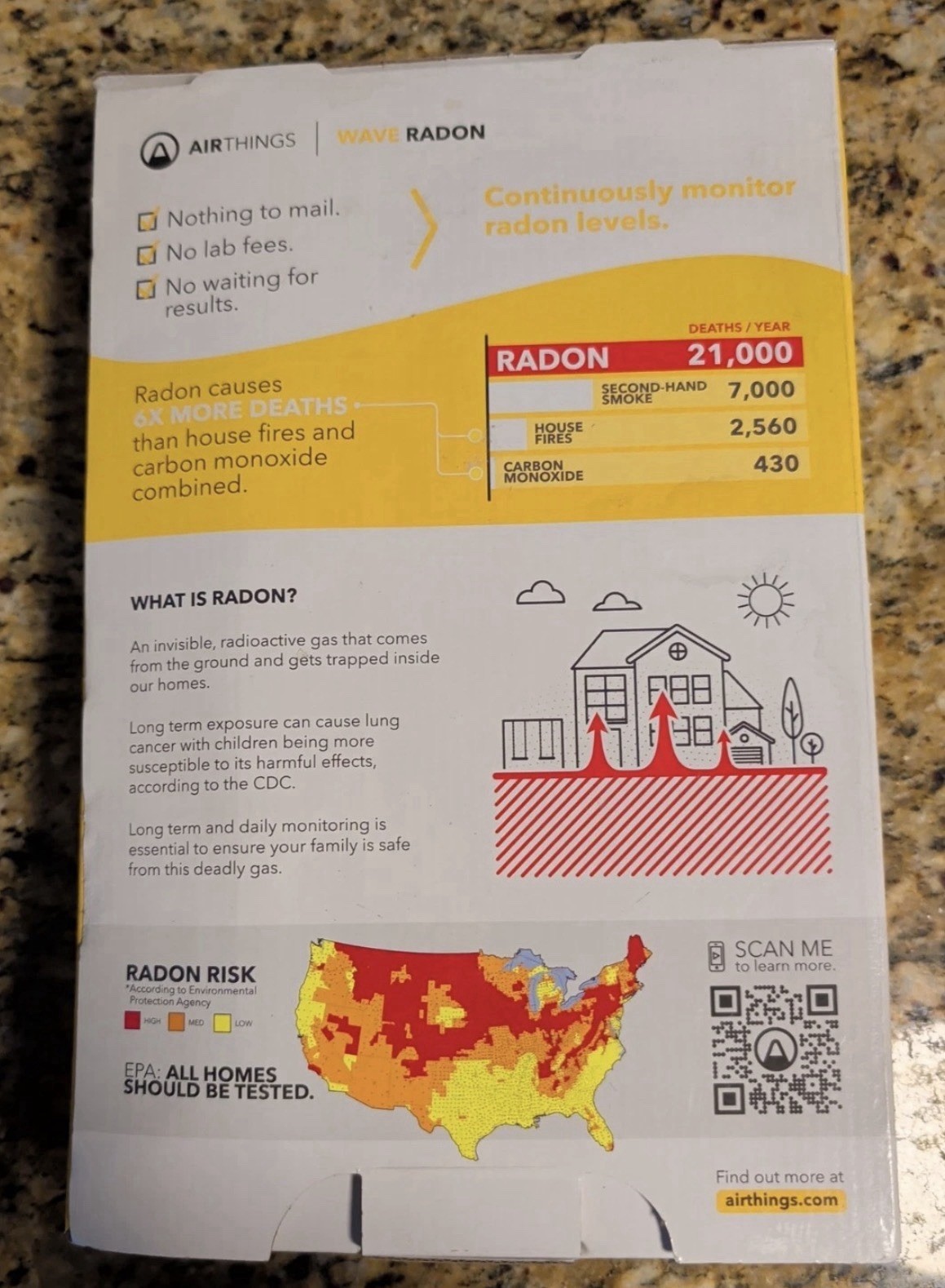 Airthings Wave Radon 2951 Radon Detector Humidity & Temperature Monitoring gallery
