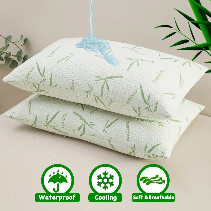 2PCS Bamboo Pillow Covers Cooling Soft Zippered Pillow Protectors gallery
