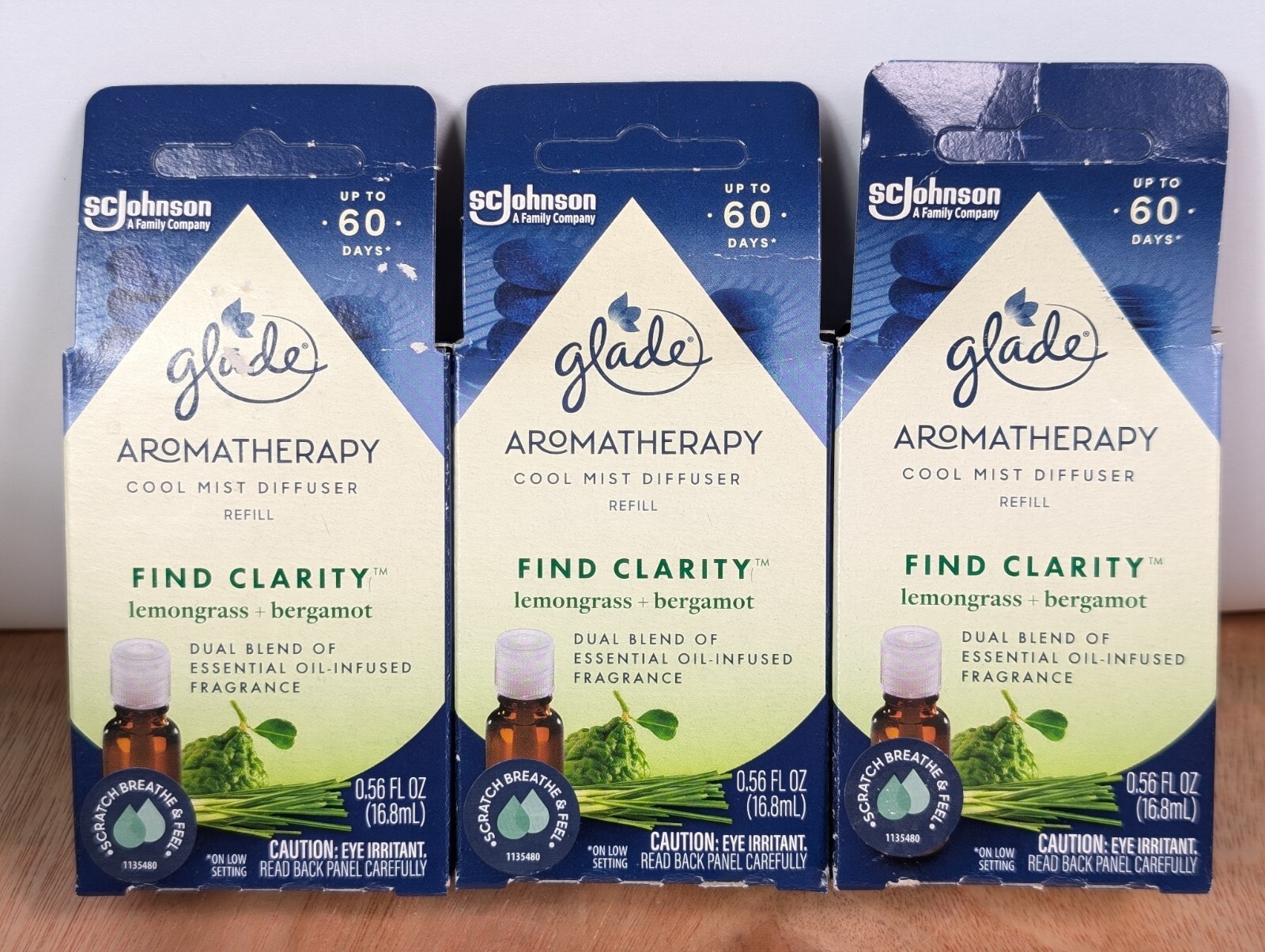 8 PACK Glade Aromatherapy Cool Mist Oil Diffuser Refill, Find Clarity Lemongrass gallery