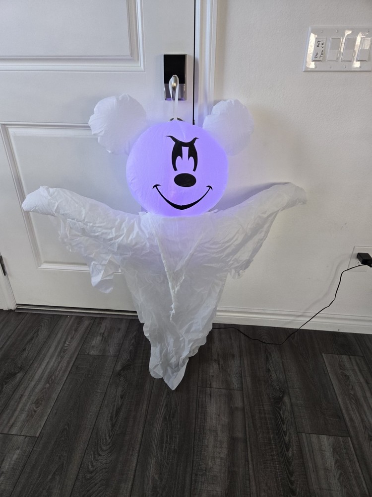 Gemmy Disney 4ft Mickey Mouse as Ghost Hanging Airblown Inflatable Halloween