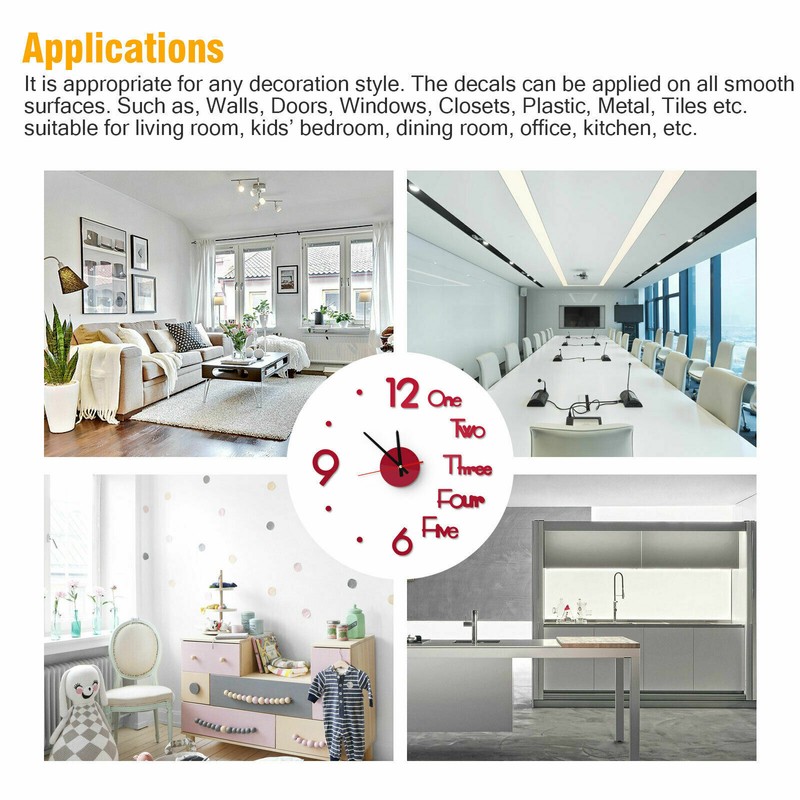 3D Modern DIY Wall Clock Mirror Creative Removable Art Decal Sticker Home Decor gallery