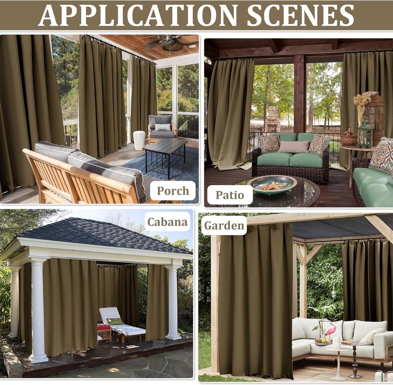 Gazebo Universal Replacement Privacy Curtain,12'×14' Gazebo Outdoor Waterpr gallery