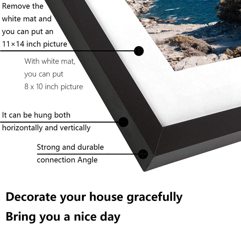 2 Pack 11x14 Picture Frame, Black Poster Frame, Photo Frame Black Wall Mounting gallery