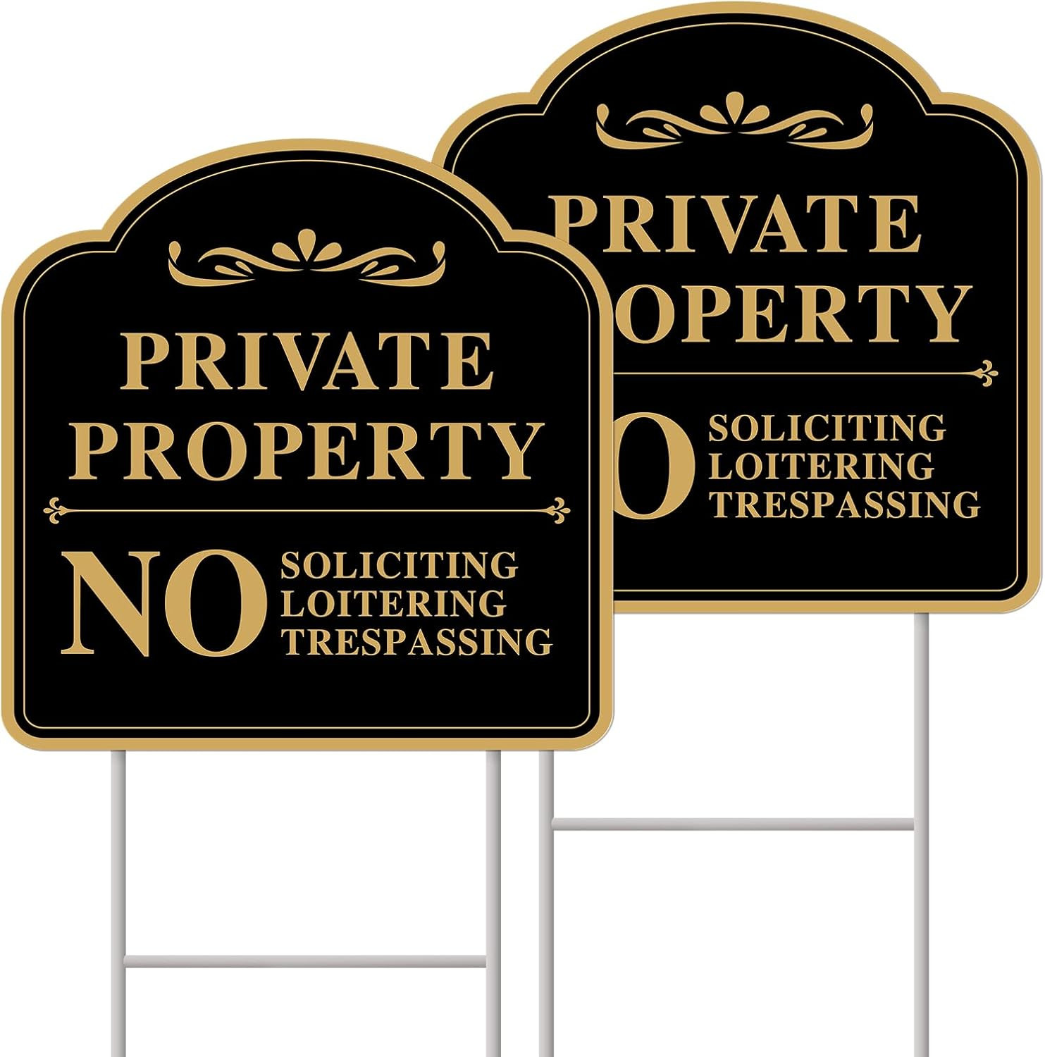 Private Property No Soliciting Sign for House, No Soliciting Yard Sign, 2-Pack 1 gallery