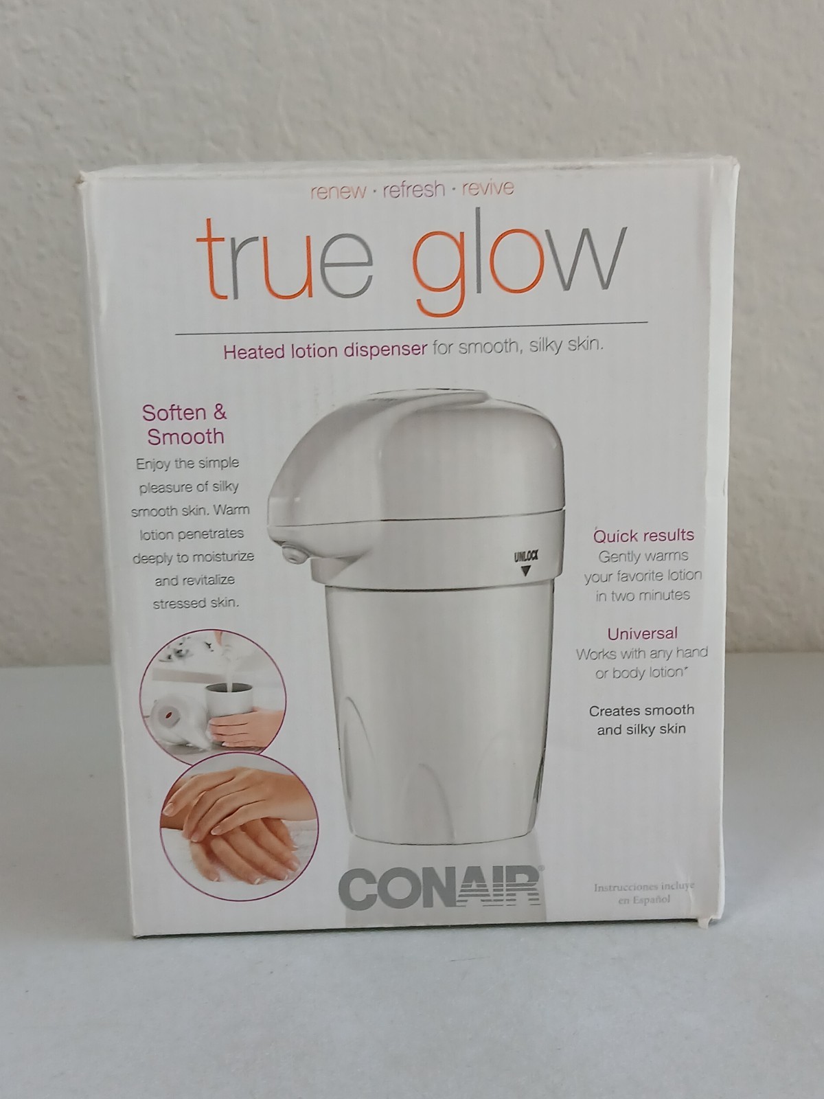 CONAIR True Glow Heated Lotion Dispenser Warmer New Open Box gallery