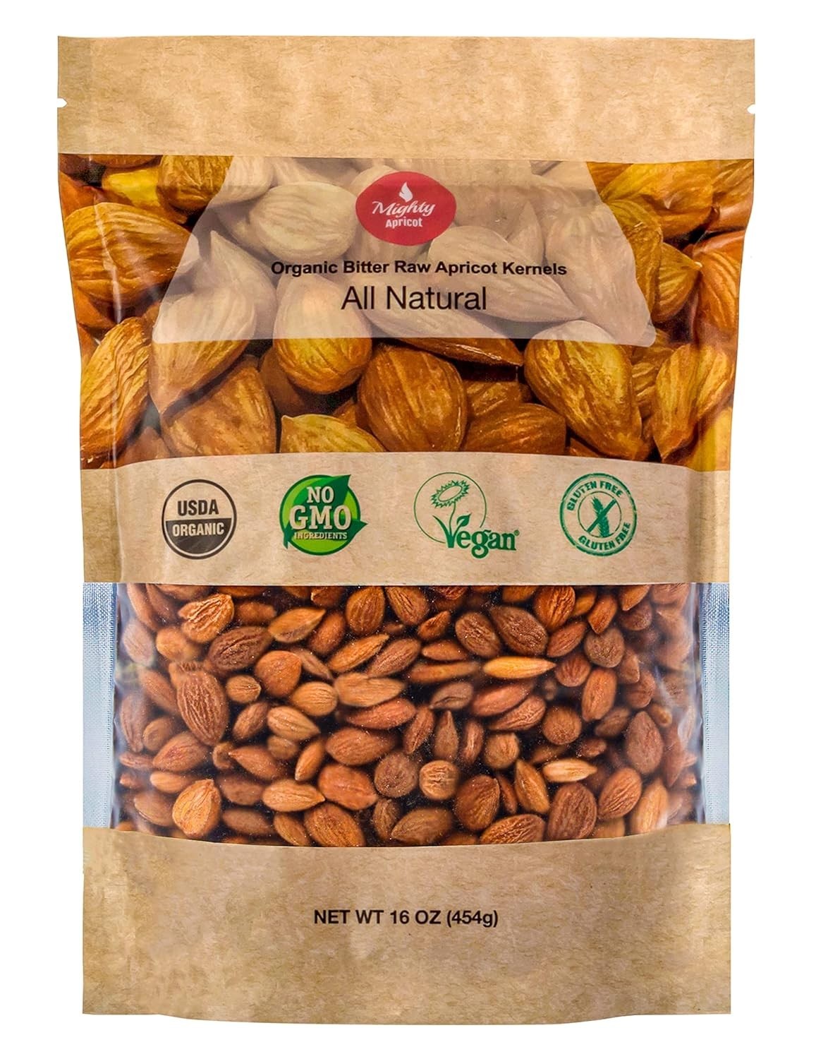 Mighty Apricot USDA Organic Bitter Apricot Kernels (1LB) 16 Oz gallery
