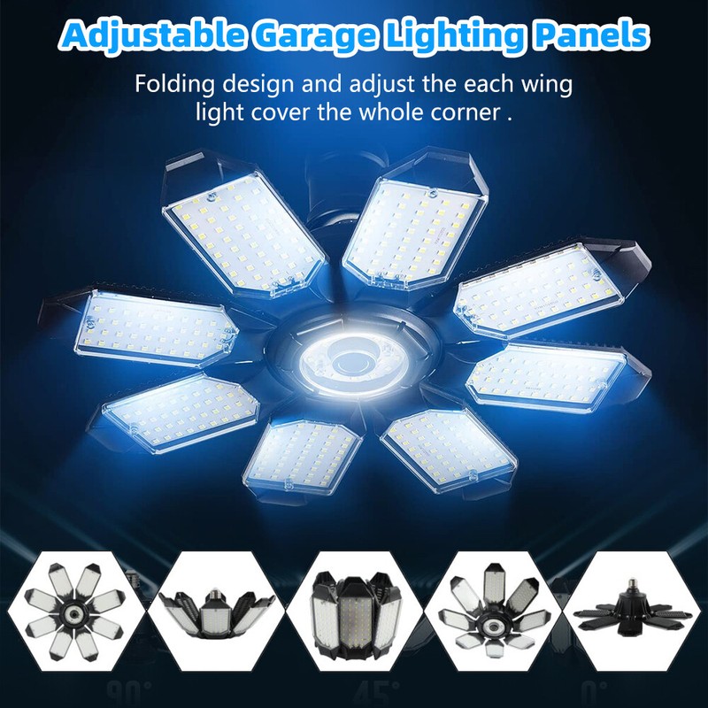1-4 Pcs LED Deformable LED Garage Light Bright Shop Ceiling Lights Fixture Bulb gallery