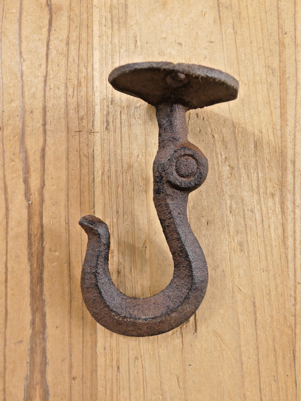 4 Ceiling Hooks Hanging Plant Hook Rustic Cast Iron 4 1/2" Coat Tow Chain Hanger gallery