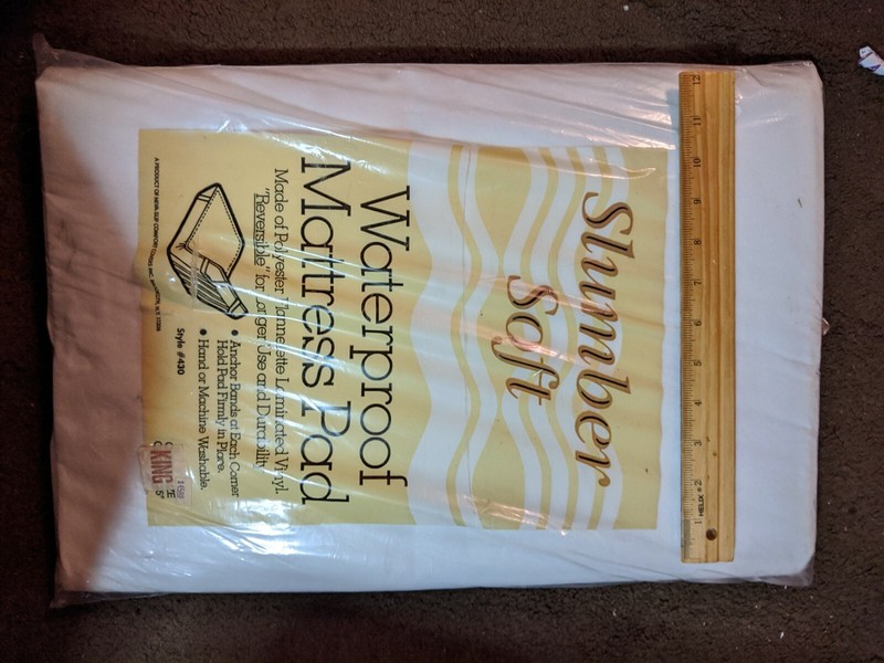 SlumberSoft WATERPROOF Mattress Pad King Size VINYL reversible, anchor bands NEW gallery
